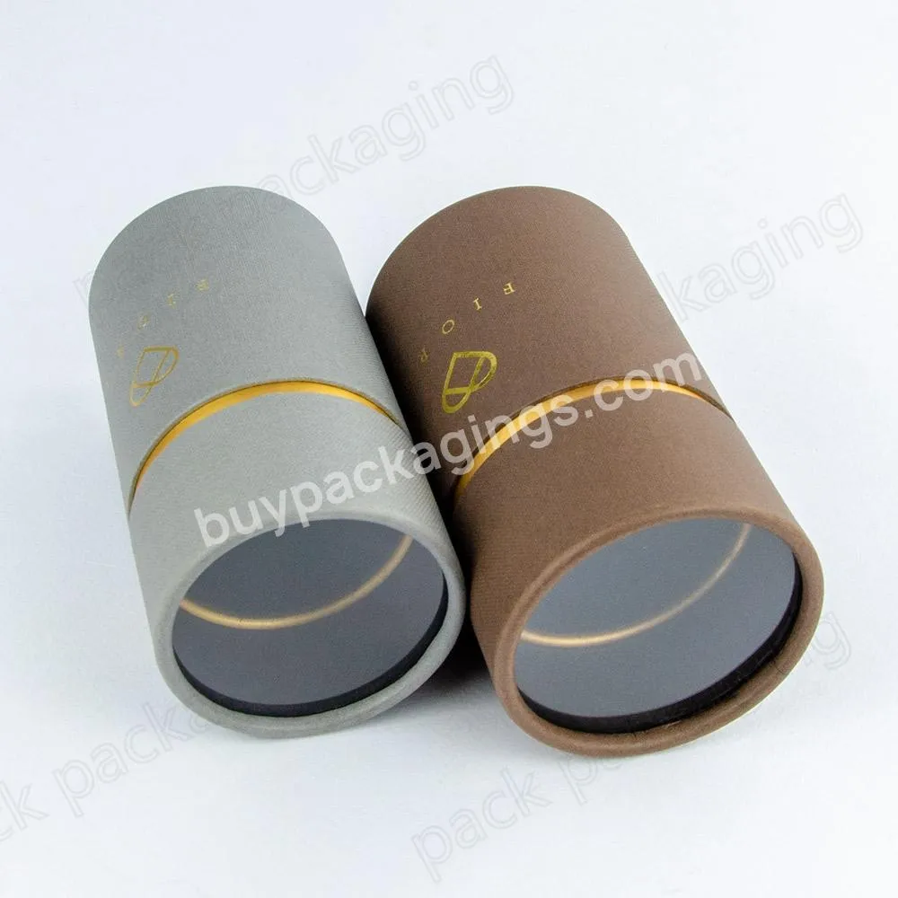 High-end Quality Luxury Custom Gold Foil Stamping Special Paper Tube for Gift Candle Holder Glass Bottle with PVC Window