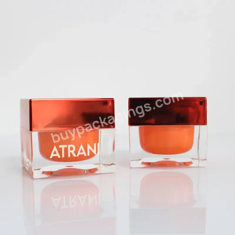 High-end Square Shape Acrylic Cosmetic Jar Empty Cream Jars 15g 30g 50g For Lotion Face Cream Eye Cream