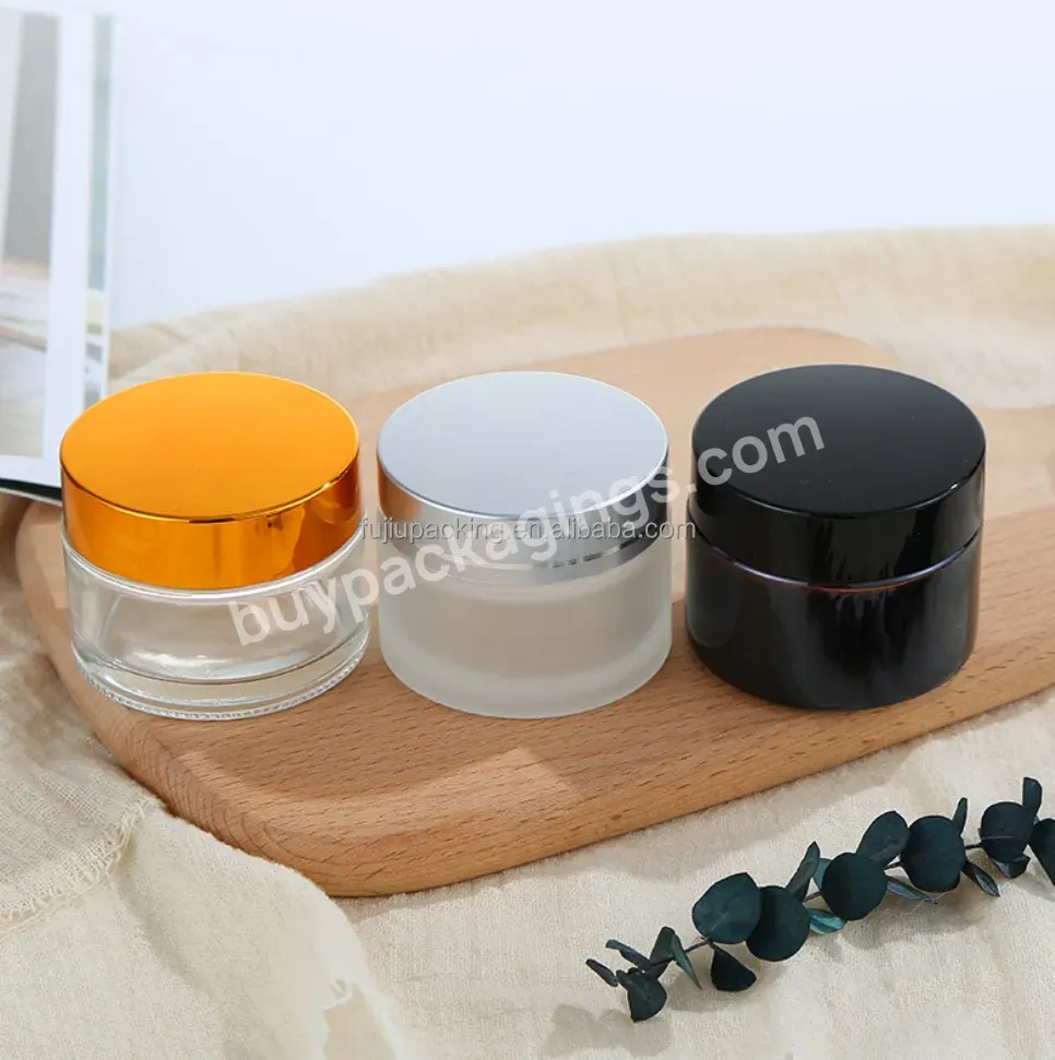 High End Wholesale 5g 10g 15g 20g 30g 50g 100g White Lid Frosted Glass Cosmetics Jar For Cream