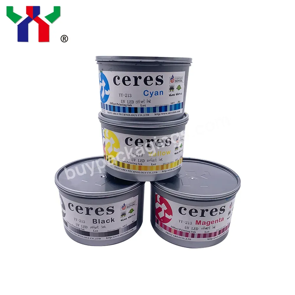 High Glass Ceres Uv Led Offset Printing Ink,1kg/can,Black