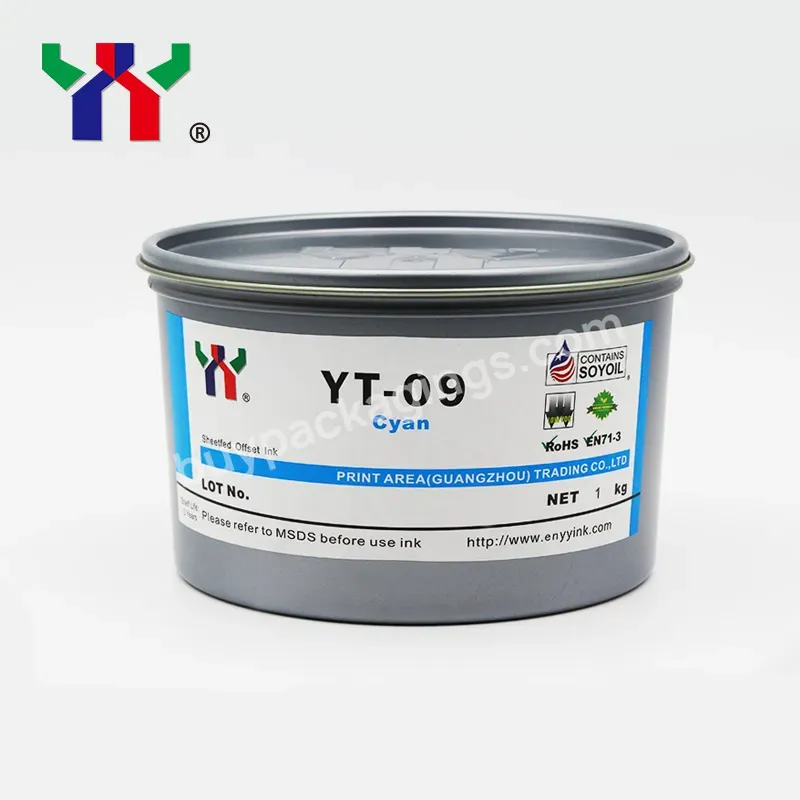 High Gloss Ceres Yt-09 High Gloss Eco-freindly Offset Soy Ink,1kg/can,Cyan/magenta/yellow/black Each 1kg