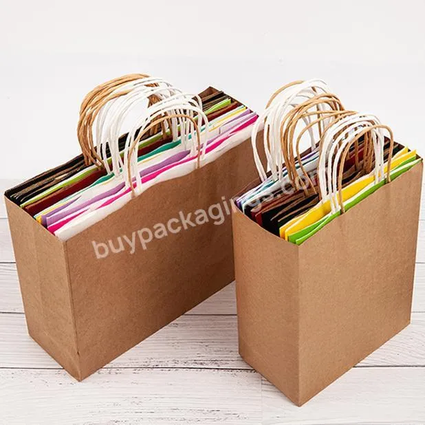 High Grade Customized Durable Recyclable Kraft Paper Bags For Household Products Shopping Gift Craft With Logo