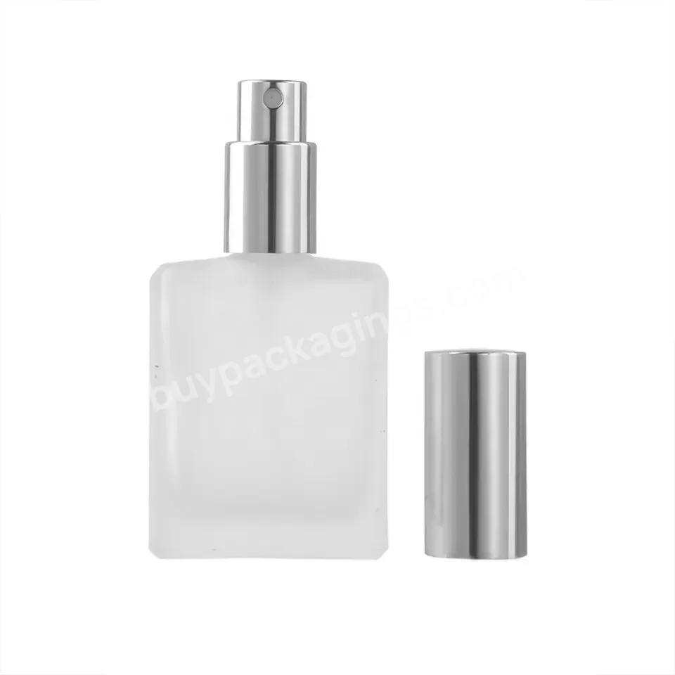 High Grade Frosted Transparent Perfume Empty Portable Press Sample Spray Matte Clear Glass Square Fragrance Bottle