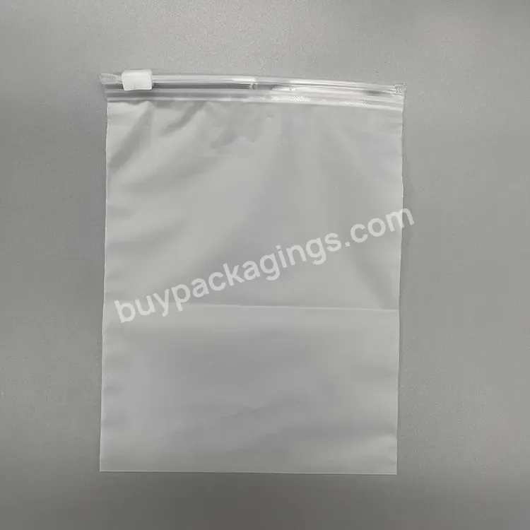High Grade Logo Printed Clothing Zipper Bag Transparent Frosted Packaging Zipper Bag Thickened Storage Self Sealing Bag