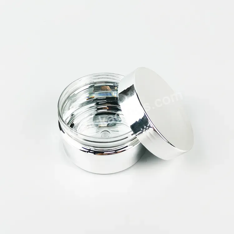 High Grade Shinning Silver 100ml Plastic Jar Metallic Pet Cosmetic Cream Jar Plastic Cream Wide Mouth Bottle Package