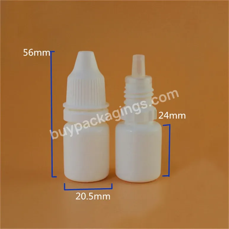 High Grade White 5ml Ldpe Plastic Medical Eye Ear Drops Dropper Bottle