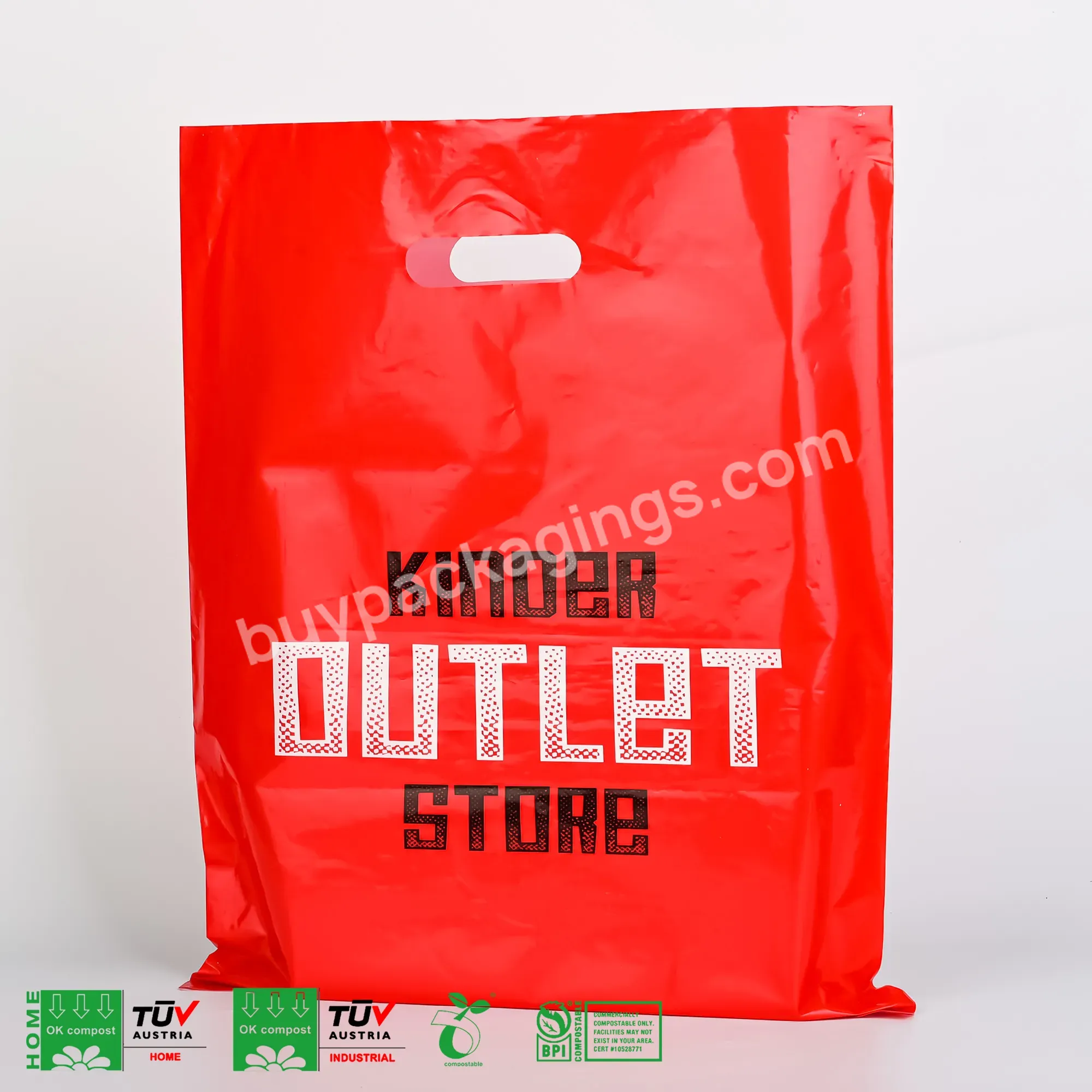 High Quality 100% Biodegradable Mylar Custom Printed Mylar Plastic Bags Eco-friendly Bag Shopping Handle Compostable Bags