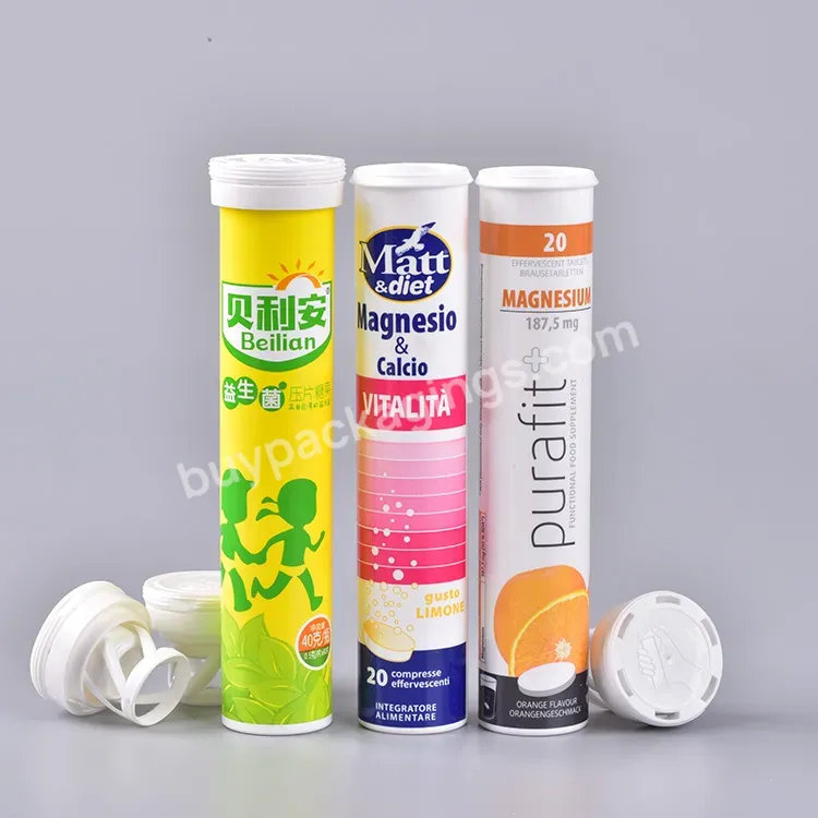 High Quality 10pcs Efferverscent Tablets Tube Bottles Pill Capsule Bottle Medicine Bottle With Desiccant Cap