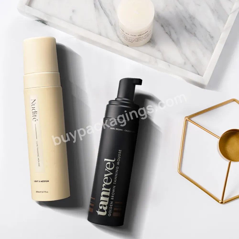 High Quality 150ml 200ml Custom Foam Pet Plastic Cosmetic Packaging Portable Black Facial Cleanser Aftershave Foam Pump Bottle