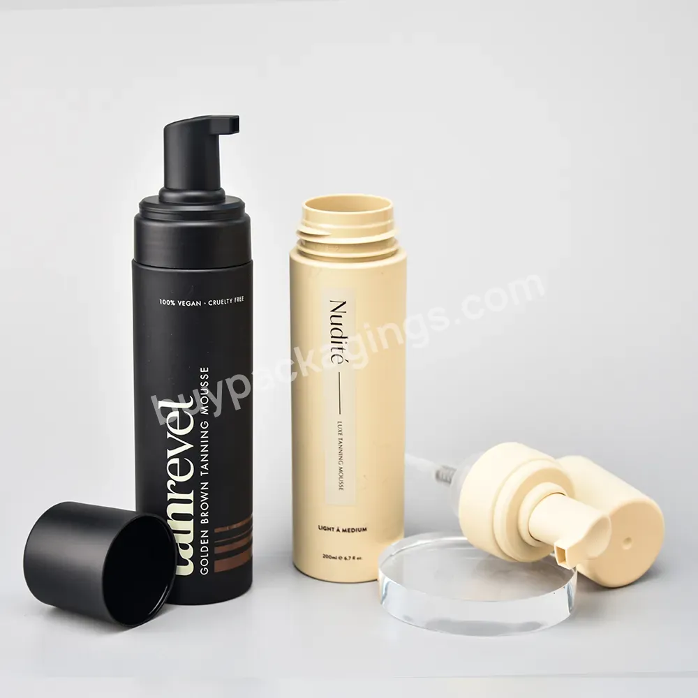 High Quality 150ml 200ml Custom Foam Pet Plastic Cosmetic Packaging Portable Black Facial Cleanser Aftershave Foam Pump Bottle