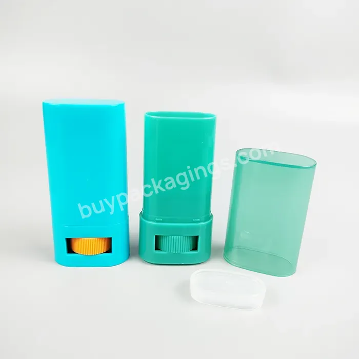 High Quality 15g 20g Sunscreen Stick Empty Container Fashionable Stick Packaging Twist Up Oval Gel Deodorant Container