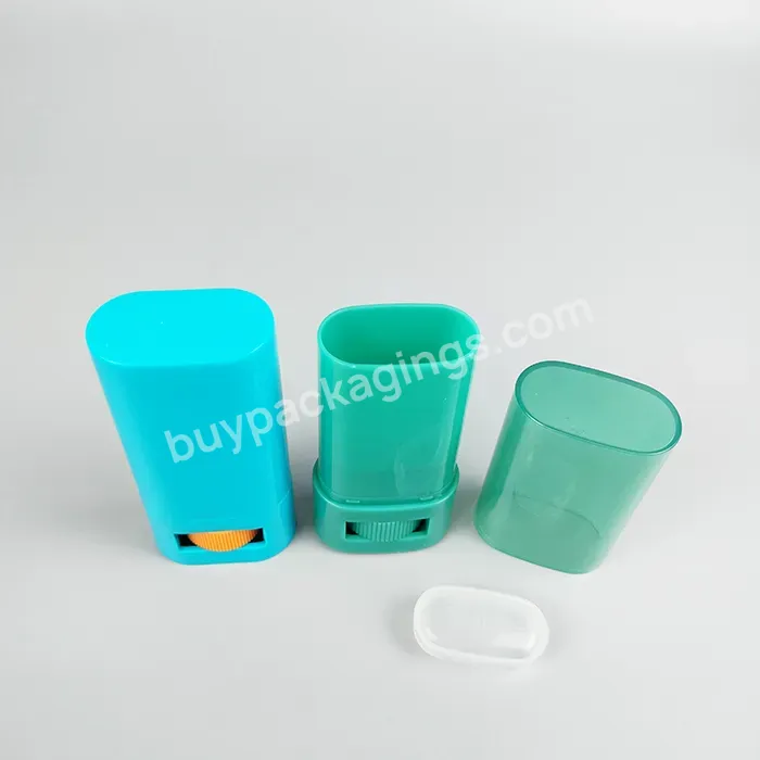 High Quality 15g 20g Sunscreen Stick Empty Container Fashionable Stick Packaging Twist Up Oval Gel Deodorant Container