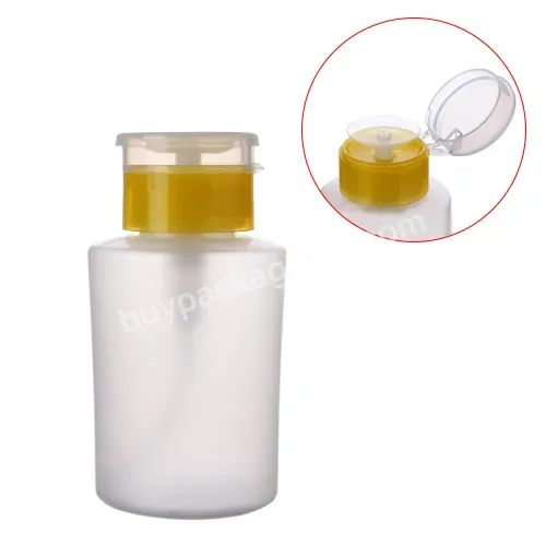 High Quality 180ml Pe Plastic Bottle Dispenser Press Bottle Nail Pump Plastic Nail Polish Remover Pump