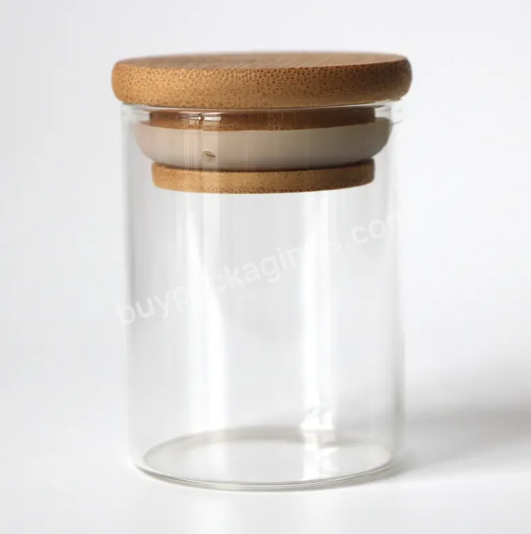 High Quality 1oz To18oz Canning Jar Varies Size Storage Bottles Kitchen Spice Rectangular Borosilicate Glass Jar With Bamboo Lid