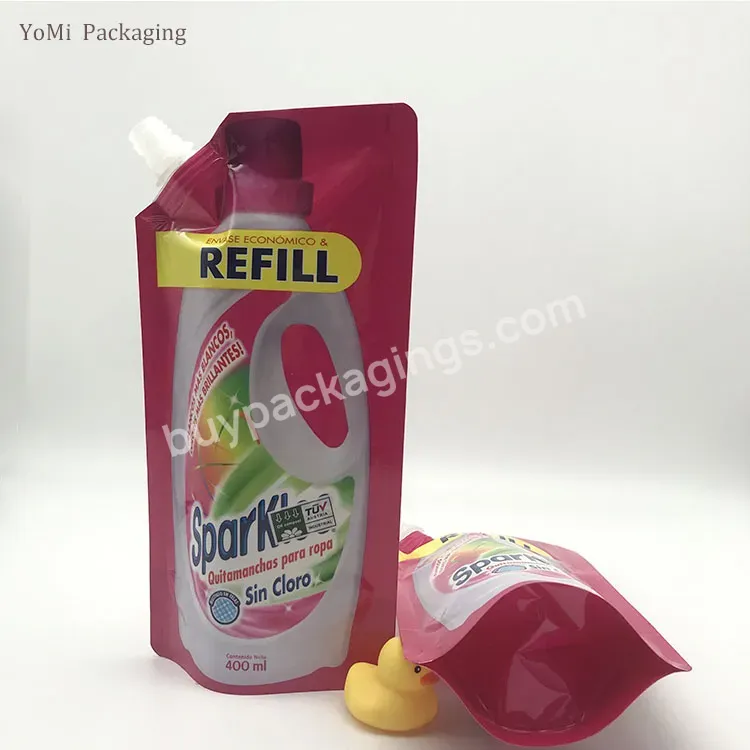High Quality 200ml 500ml 1000ml Laundry Detergent Soap Hair Gel Clear Plastic Liquid Packaging Bag Aluminum Foil Spout Pouch
