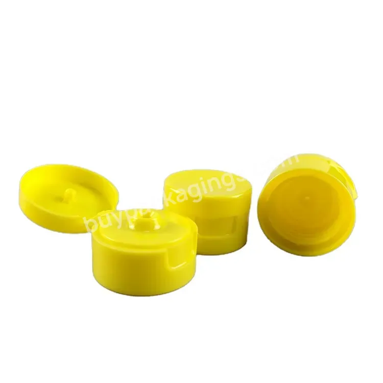 High Quality 20/410 24/410 Yellow Double Wall Plastic Bottle Screw Caps Lid Wholesale Pp Flip Top Cap