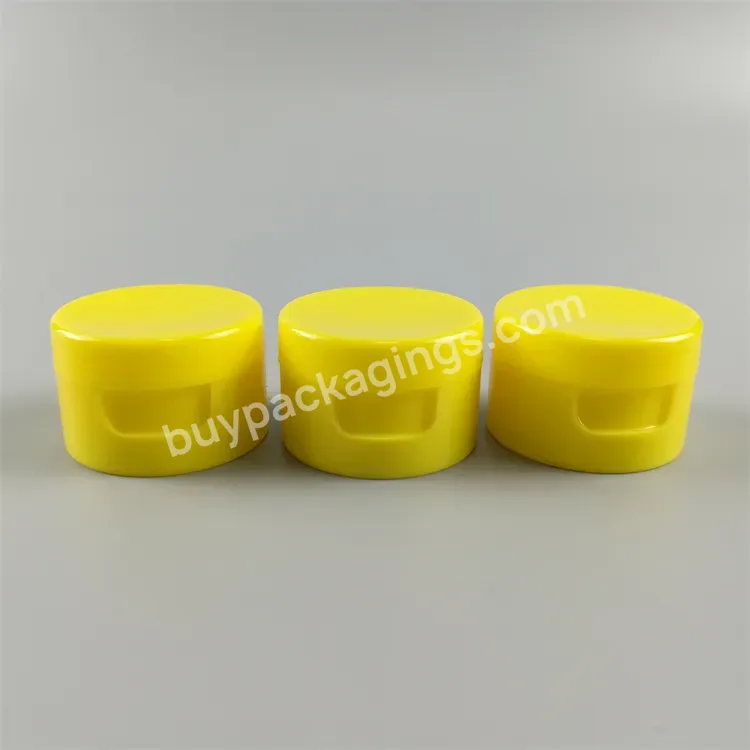 High Quality 20/410 24/410 Yellow Double Wall Plastic Bottle Screw Caps Lid Wholesale Pp Flip Top Cap