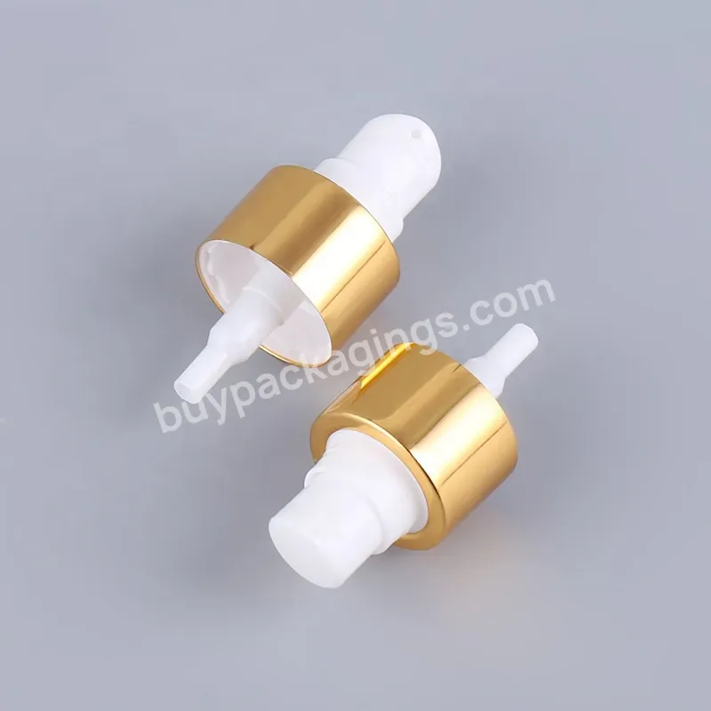 High Quality 24/410 Cream Bottle Pump With Golden Aluminum Collar Clear Cover