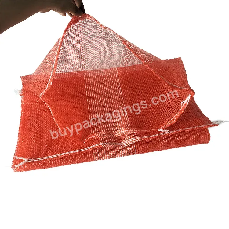 High-quality 25kg Gold Color Small Plastic Mesh Drawstring Fruit Bag