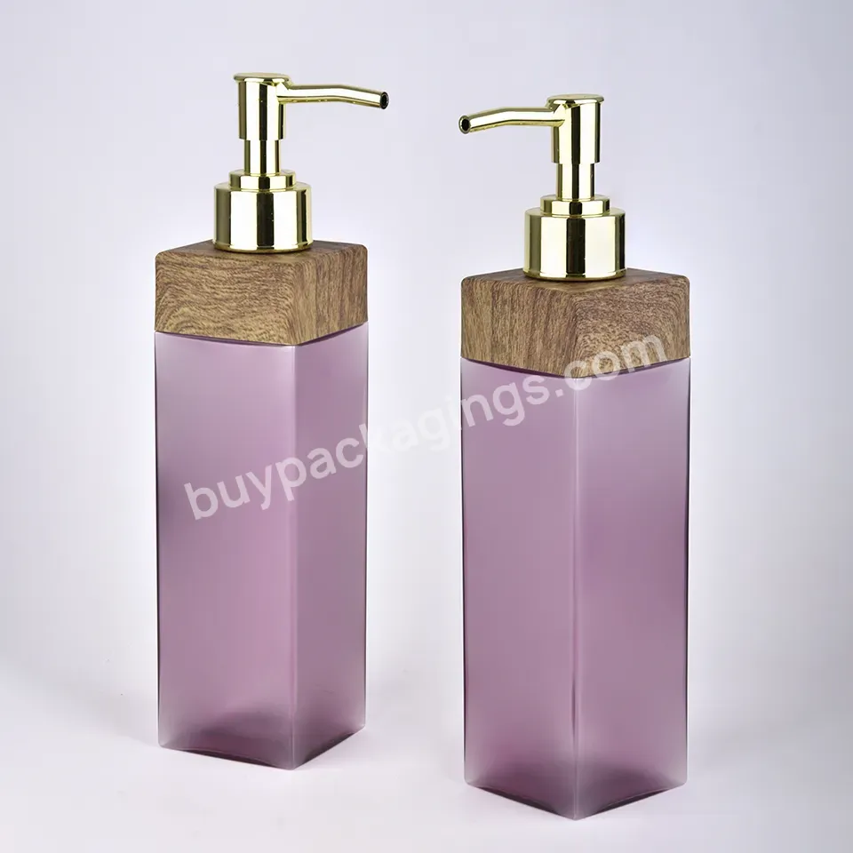 High Quality 350ml Personal Care Packaging Pet Plastic Square Shower Gel Soap Pump Shampoo Lotion Bottle