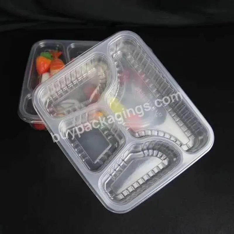 High Quality 4 Compartment Disposable Thick Packaging Food Container With Cover - Buy 4 Compartment Disposable Food Container,Disposable Plastic Thickened Therma Packaging Box,Packaging Box Takeaway Packaging Box With Cover.