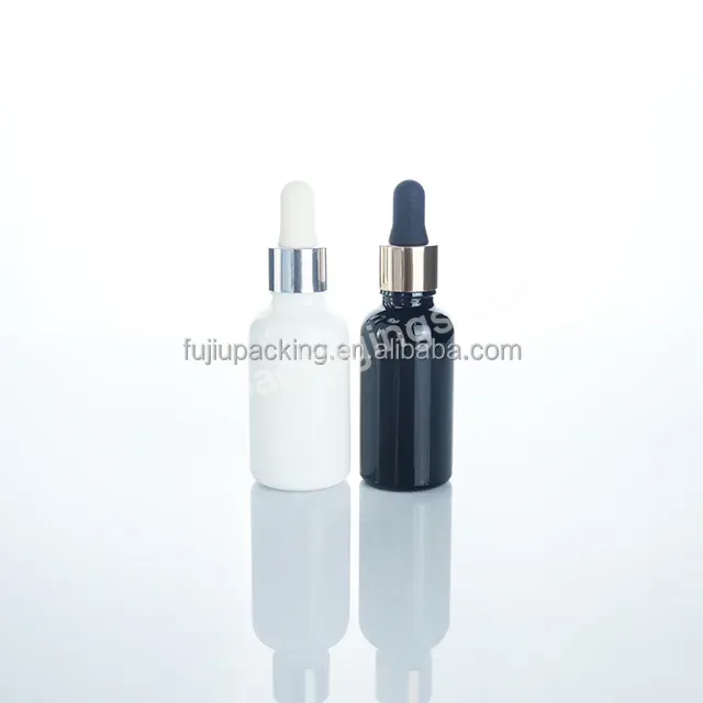 High-quality 5ml 10ml 15ml 20ml 30ml 50ml 100ml Matte Black Cosmetic Serum Dropper Bottle Shiny Black Pipette Bottle