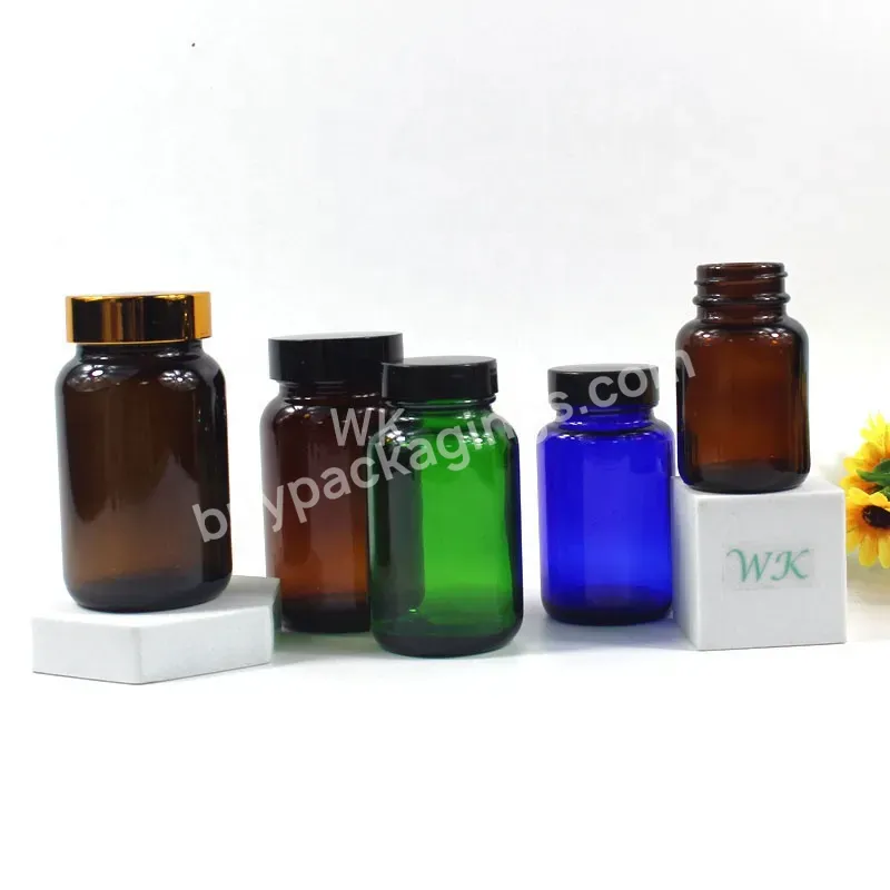 High Quality 60ml 100ml 120ml 150ml 200ml 300ml 400ml Wide Mouth Glass Health Care Bottles Packaging Medicine Pill Capsule Vitam