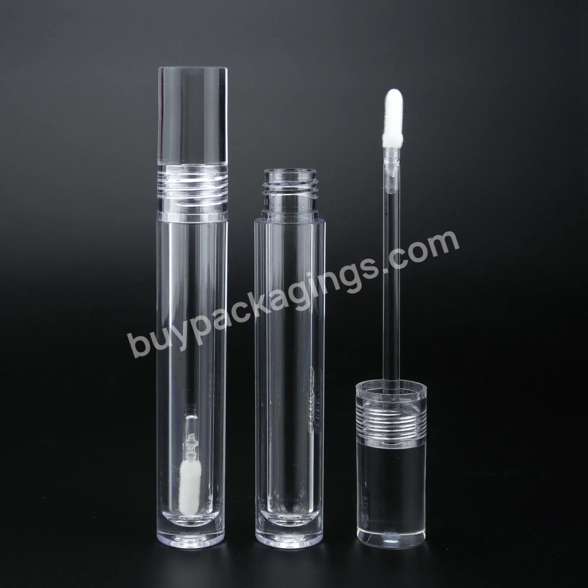 High Quality 8ml Cear Lipgloss Tube Tube Gloss With Brush Wholesale Round Lipgloss Bottle With Custom Packaging Private Label