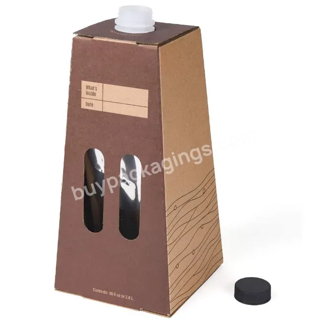 High Quality 96 Ounce Coffee To Go Containers Kraft Paper Coffee Box Portable Disposable Coffee Dispenser