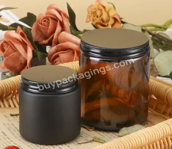 High Quality Amber Brown 2oz 4oz 8.3oz 16oz Empty Glass Candle Jars For Scent Candles