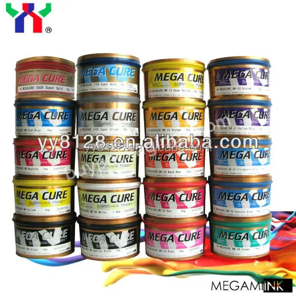 High Quality Anti Heat Uv Megacure Offset Printing Ink,Magenta Color,1kg/can