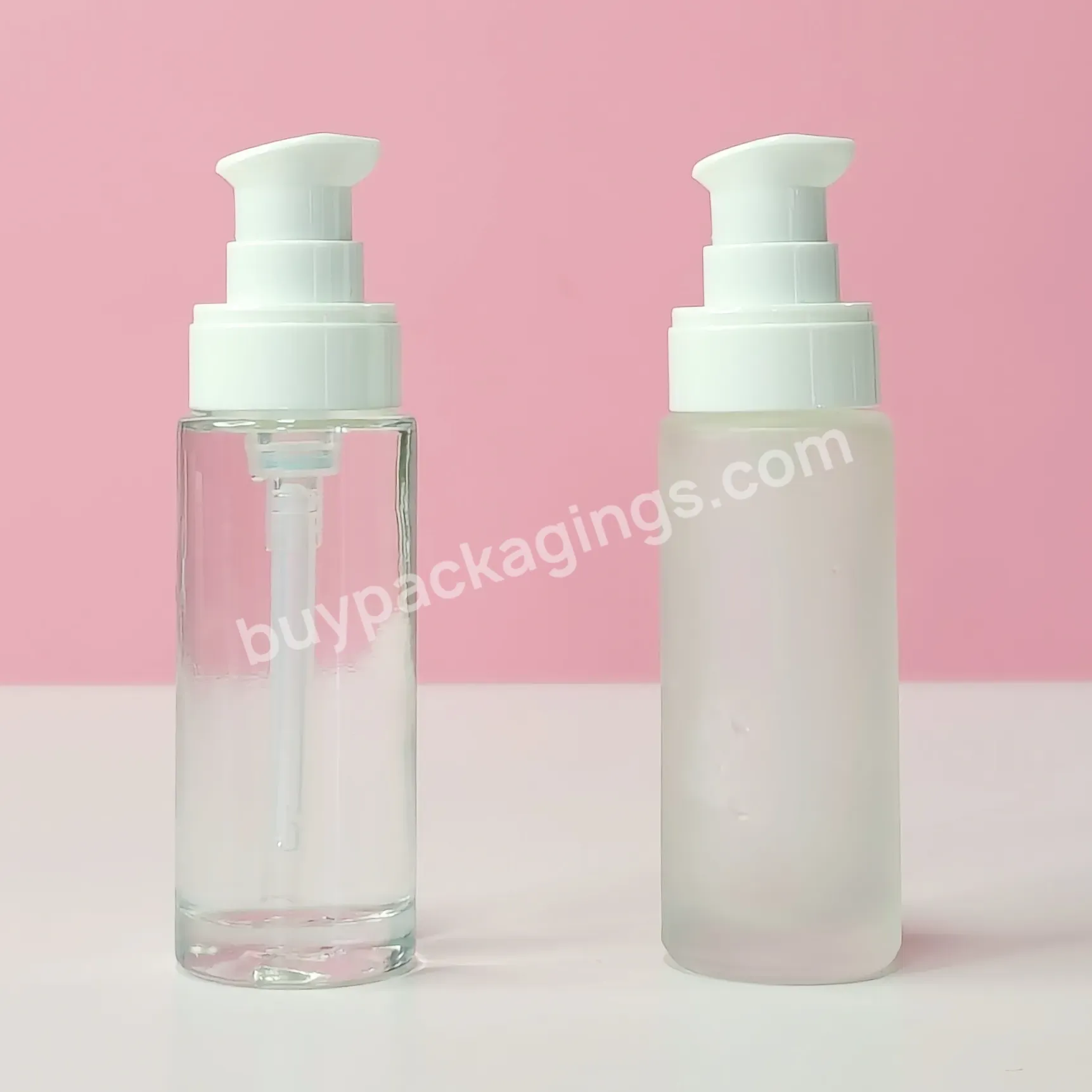 High Quality Bb Cream Makeup Cosmetic Press Pump Bottle Packaging Custom Logo 15ml 30ml Liquid Foundation Glass Bottle