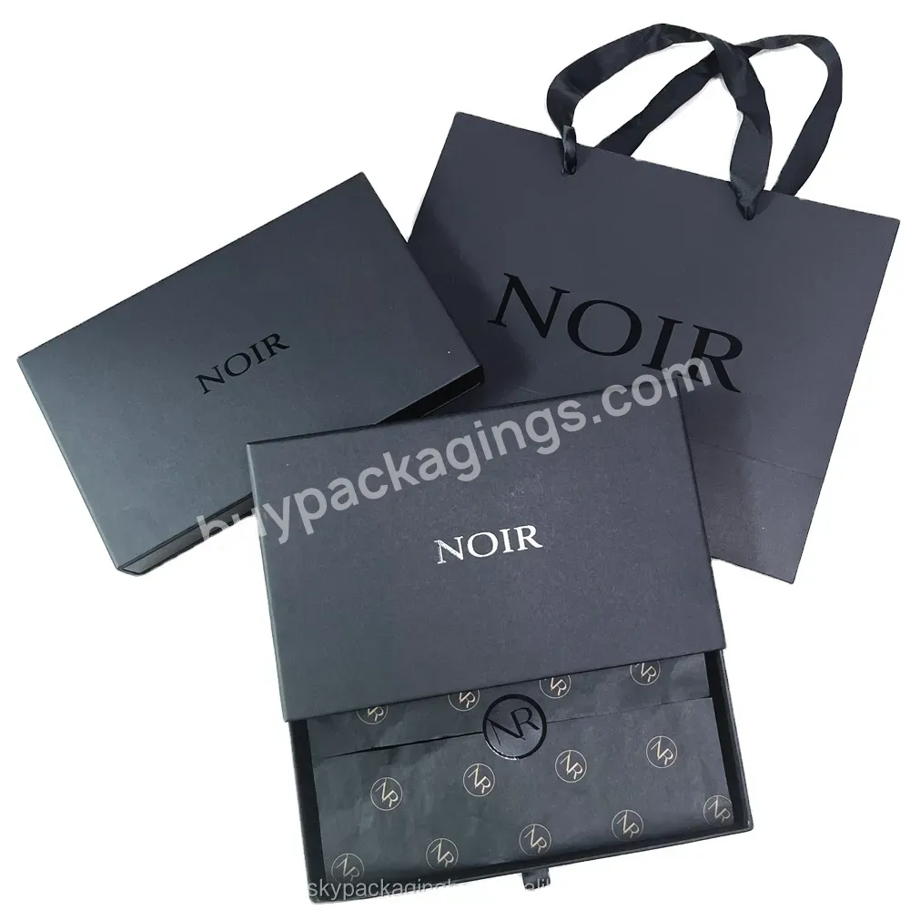 High Quality Black Custom Logo Uv Shiny Printed Luxury Jewellery Phone Case Rigid Drawer Sliding Gift Packaging Box