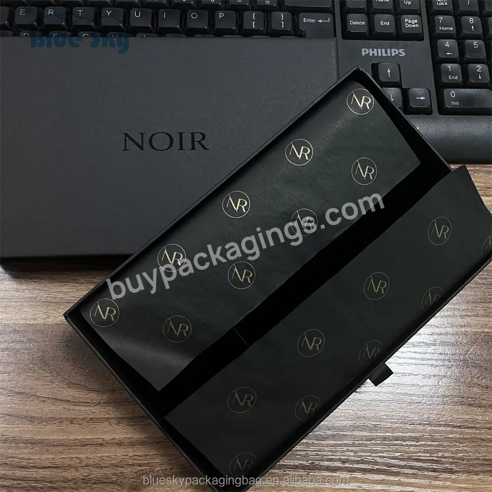 High Quality Black Custom Logo Uv Shiny Printed Luxury Jewellery Phone Case Rigid Drawer Sliding Gift Packaging Box