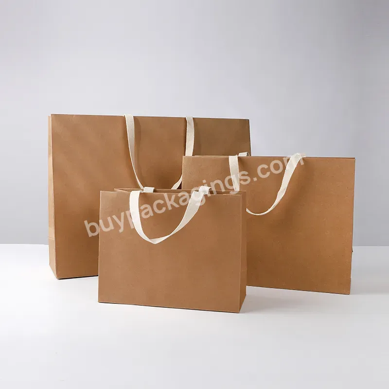 High Quality Brown Recycle Kraft Paper Bag With Handle Eco Friendly Kraft Paper Bag With Logo