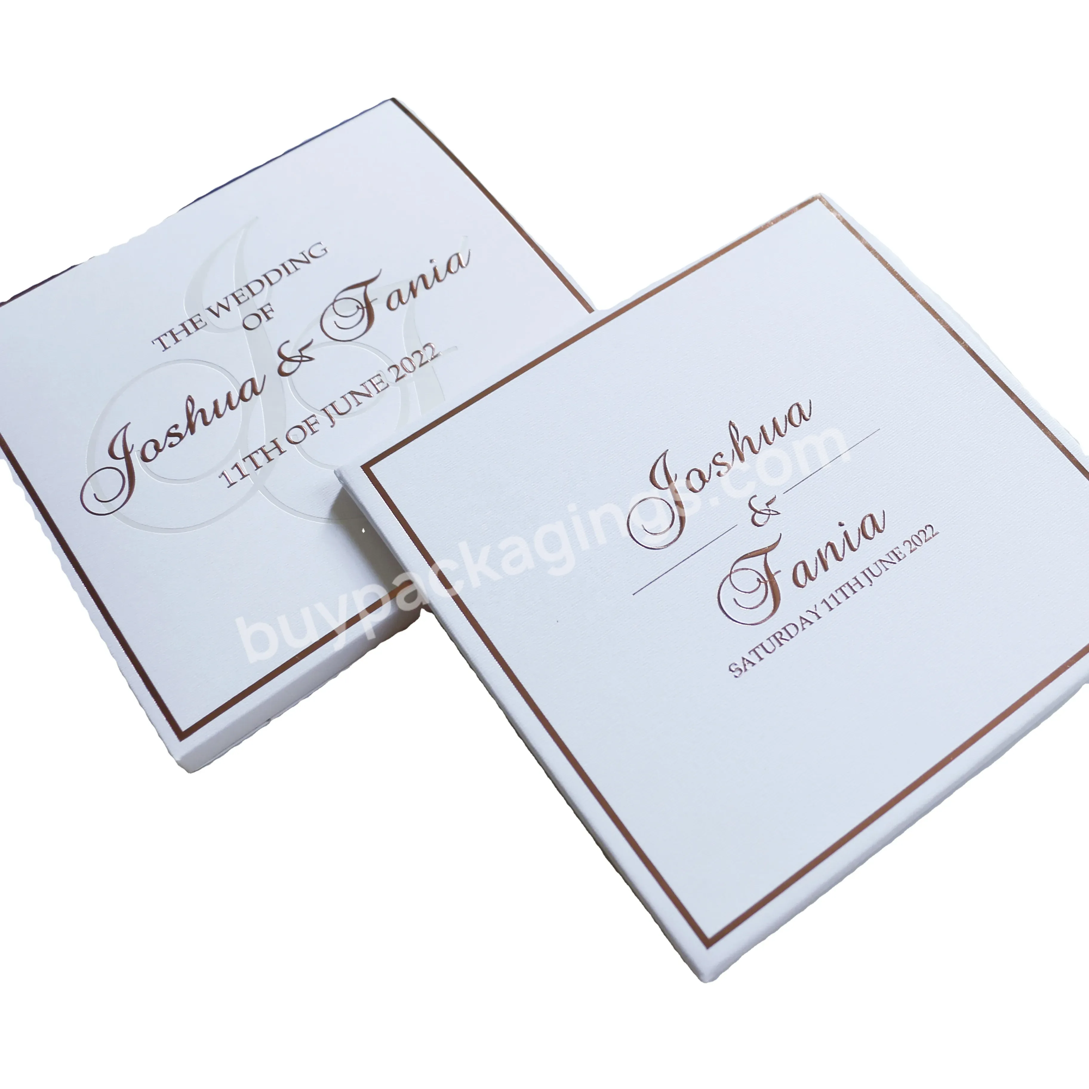 High Quality Business Card Wedding Card Thank You Card Double Side Foil Logo Embossed Art Paper Sleeve Offset Printing