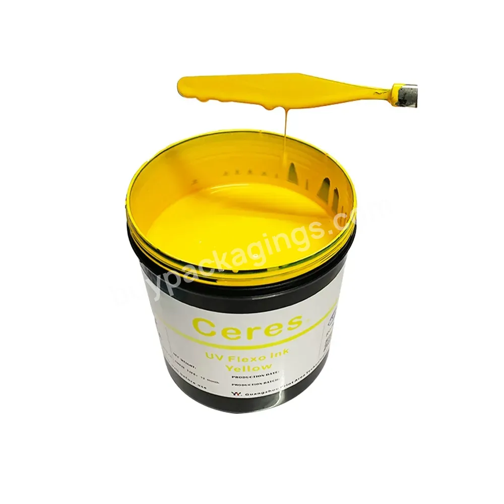 High Quality Ceres Uv/led Flexo Printing Ink For Paper And Label Printing,Color Yellow,5kg/barrel