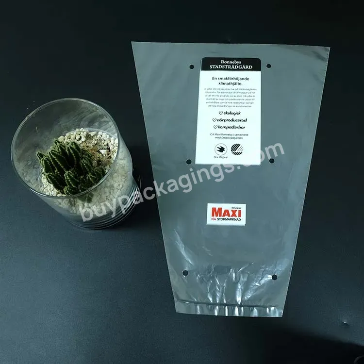 High Quality Clear Cpp Bag With Air Holes Flower Bag Trapezoidal Bag Flower Sleeve