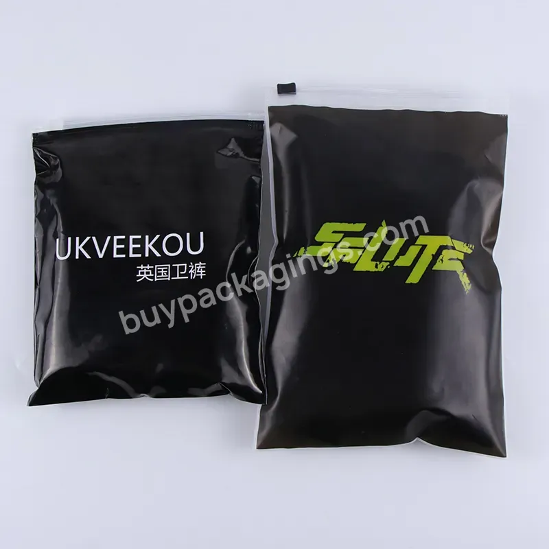 High Quality Composite Bag Black Packaging Zipper Garment Bag Custom Zip Lock With Logo For Clothing