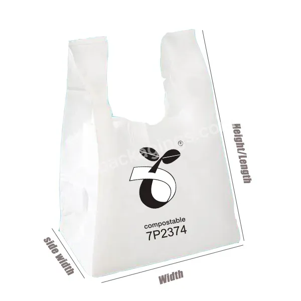High Quality Compostable Vest Bag Custom Cornstarch Biodegradable T-shirt Kitchen Bag
