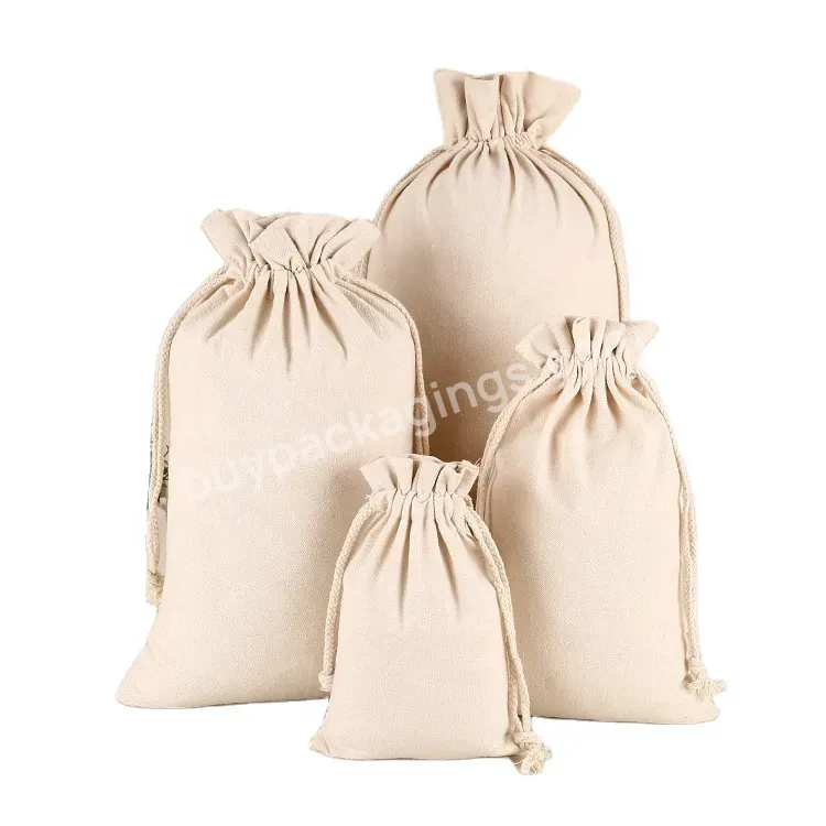 High Quality Control Cotton Bag Cotton String Bag Drawstring Cotton Bag