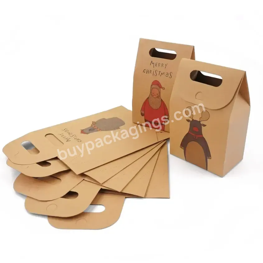 High Quality Cookies Food Storage Bag Storage Bags For Christmas Party Kraft Paper Gift Wrapping Bag