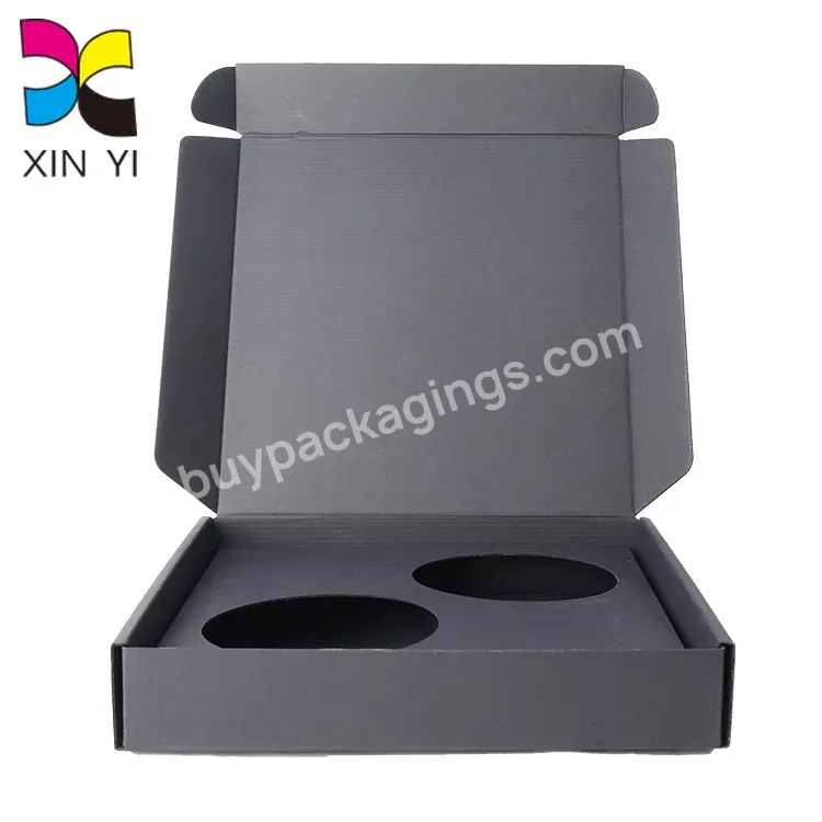 High Quality Corrugated Mailer Boxes Black Packaging Box With Insert