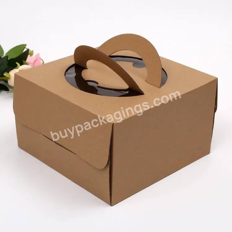 High Quality Corrugated Paper Cake Packaging Box With Handle