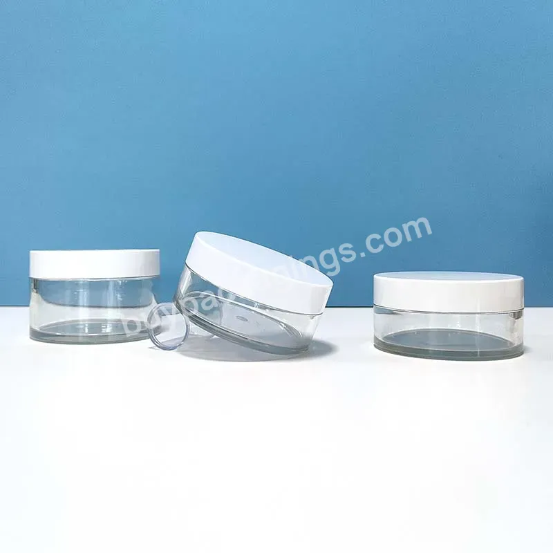 High Quality Cosmetic Container 1oz 4oz 50ml 100ml Pet Lip Scrub Body Butter Double Wall Plastic Cream Jar