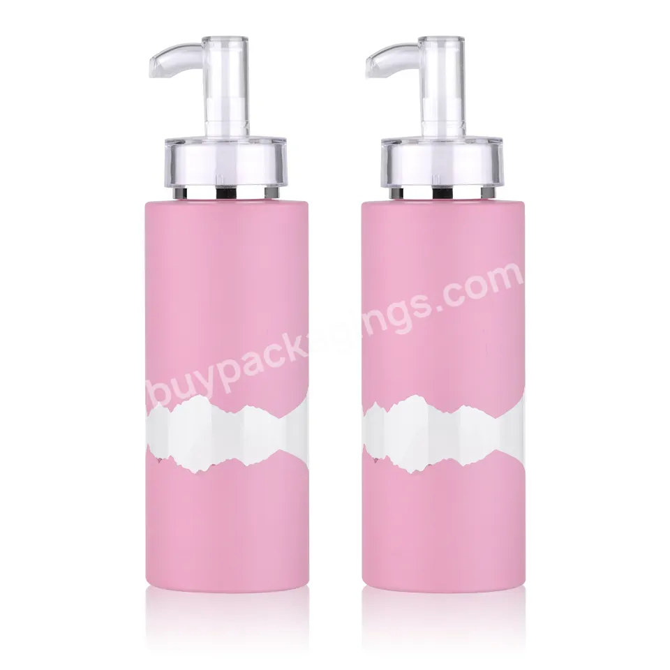 High Quality Cosmetic Container Shampoo Bottle With Pump Pet Plastic 300ml Customized Cylinder Beauty Packaging Lotion Bottle