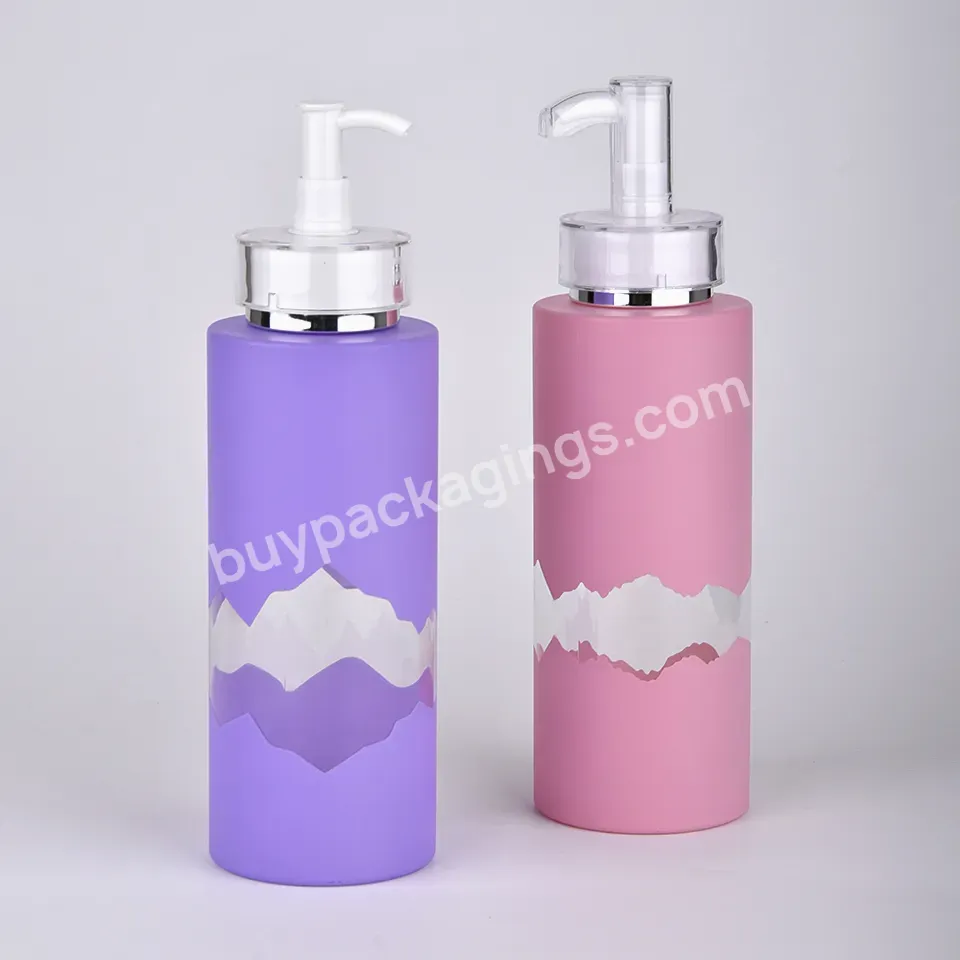 High Quality Cosmetic Container Shampoo Bottle With Pump Pet Plastic 300ml Customized Cylinder Beauty Packaging Lotion Bottle