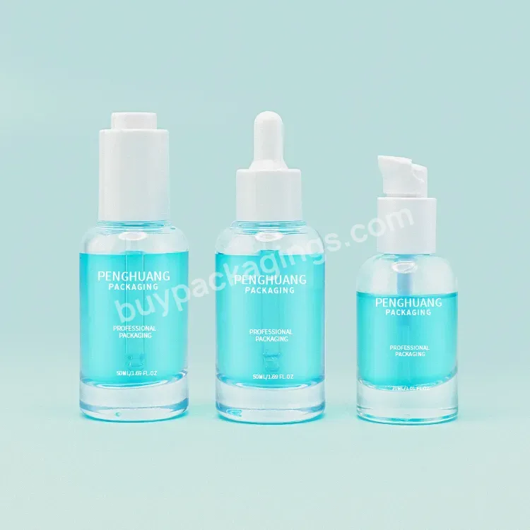 High Quality Cosmetic Packaging Dropper Glass Serum Bottles 30ml 50ml Essential Oil Anti Age Bottle Glass