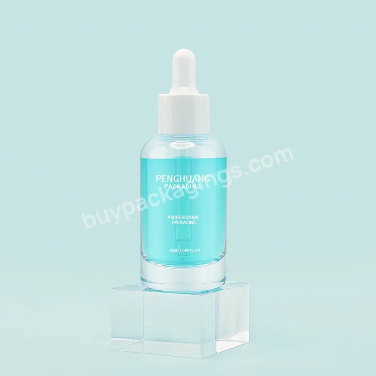 High Quality Cosmetic Packaging Dropper Glass Serum Bottles 30ml 50ml Essential Oil Anti Age Bottle Glass