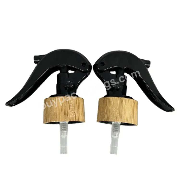 High Quality Custom 24mm Bamboo Trigger Sprayer Bamboo Top For Spray